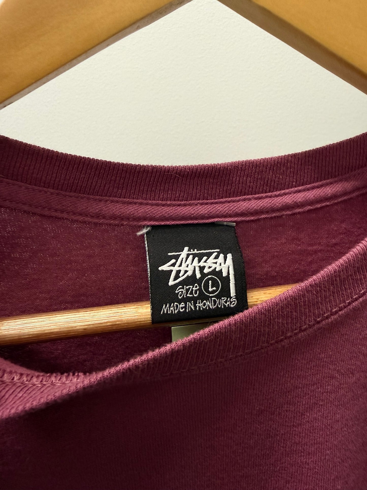 Large - Stussy Chain Link T-Shirt 'Berry' (Pre-Owned)