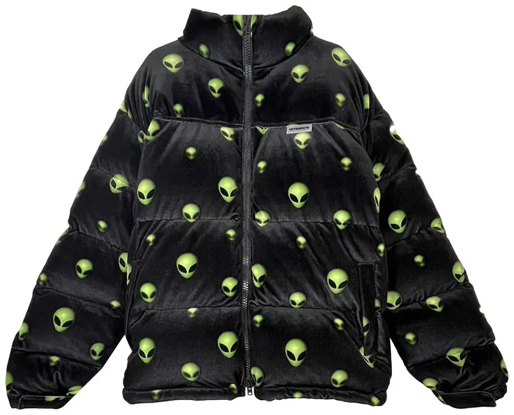 Vetements Extraterrestrial Velvet Puffer Jacket