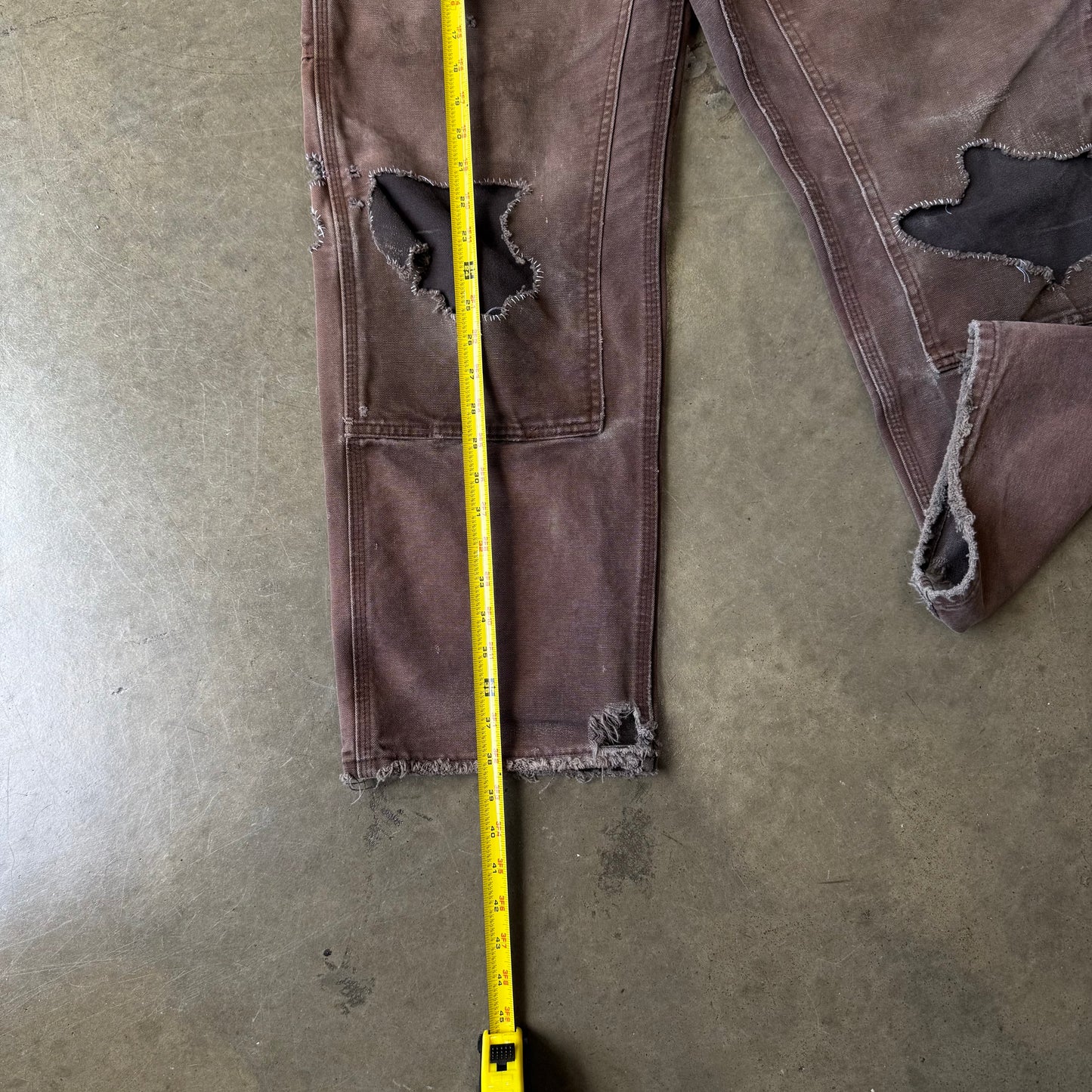 Size 33x30 Vintage Carhartt Double Knee Pants 'Brown/Patchwork'