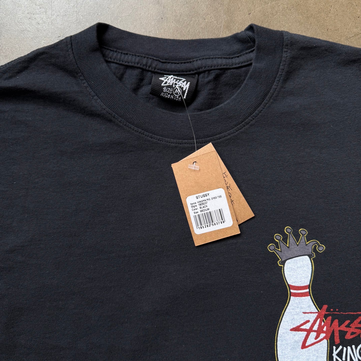 Stussy Kingpin Pigment Dyed Tee 'Black'