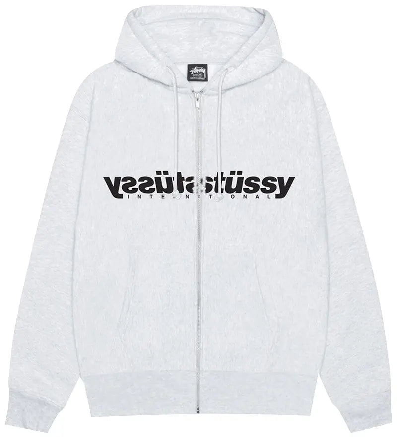Stussy Mirror Zip Hoodie 'Ash Heather'