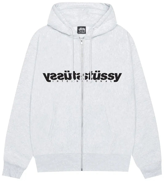 Stussy Mirror Zip Hoodie 'Ash Heather'