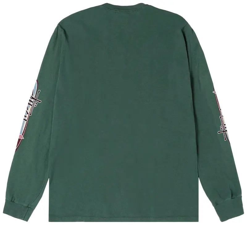 Stussy Two Star Long-Sleeve Tee Pigment Dyed 'Pine'