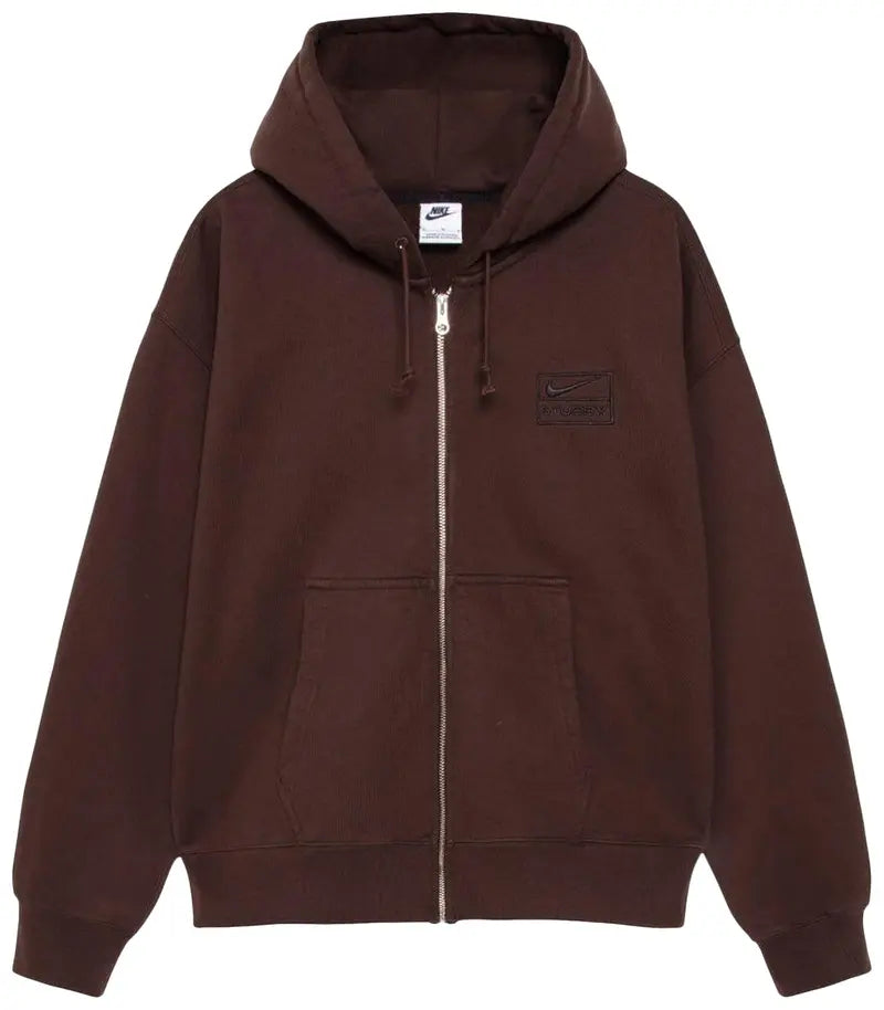 Stussy x Nike Stone Washed Fleece Zip Hoodie 'Dark Cinder'