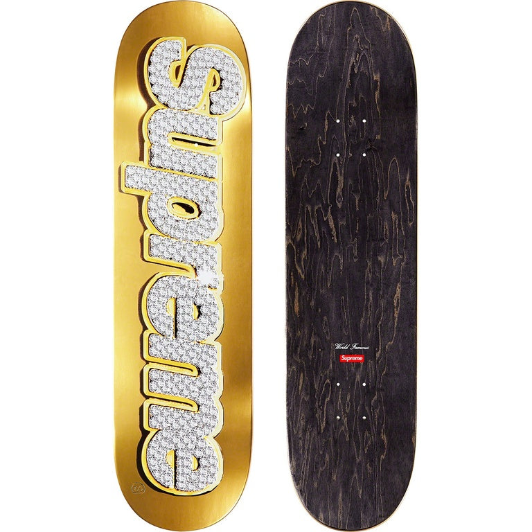 Supreme Bling Box Logo Skateboard 'Gold'