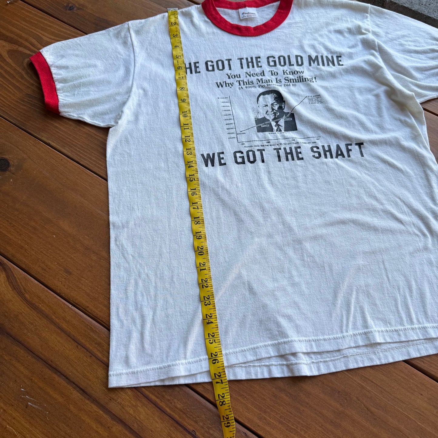XL - Vintage Gold Mine Ringer Tee