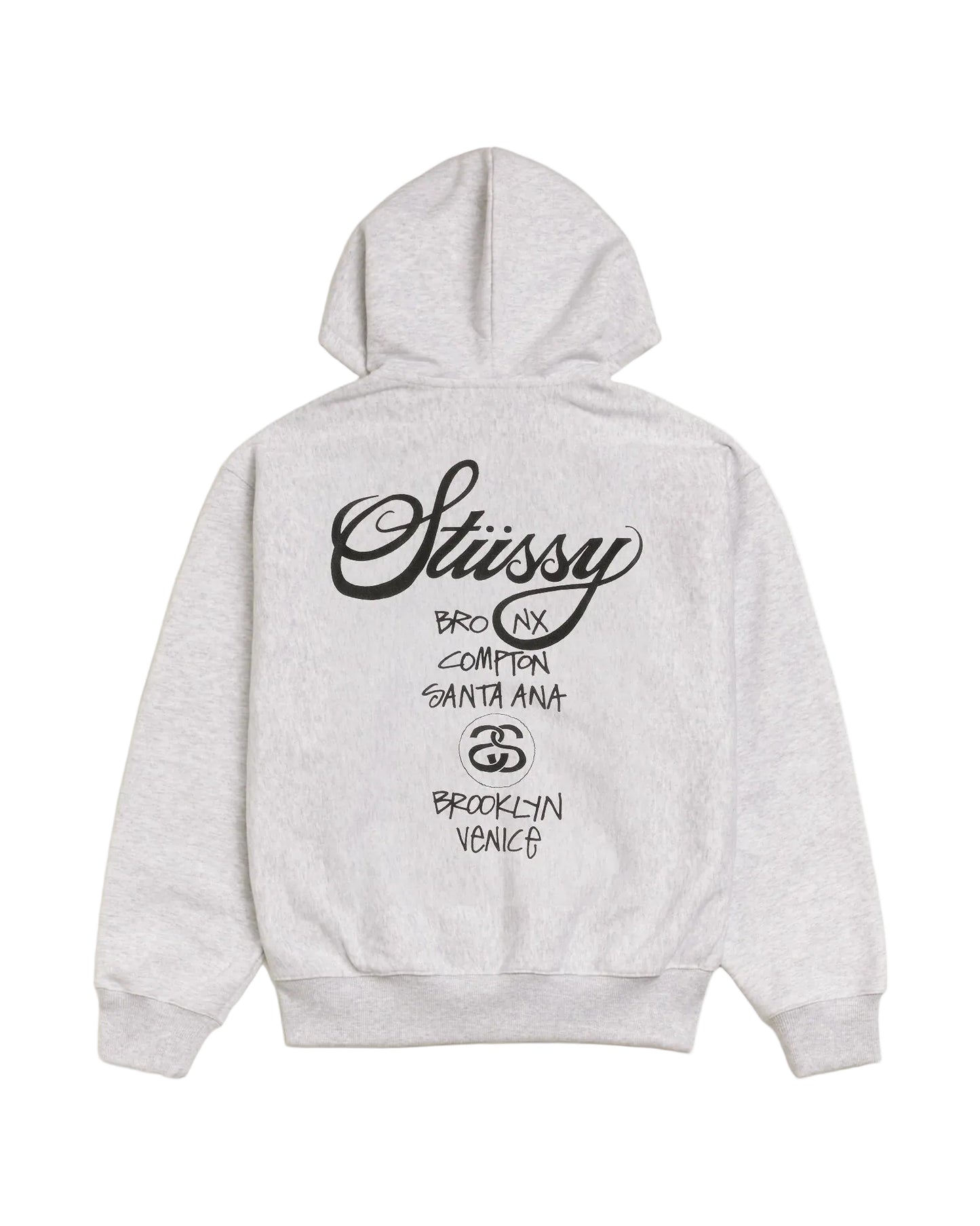 Stussy World Tour Zip-Hoodie 'Ash Heather'