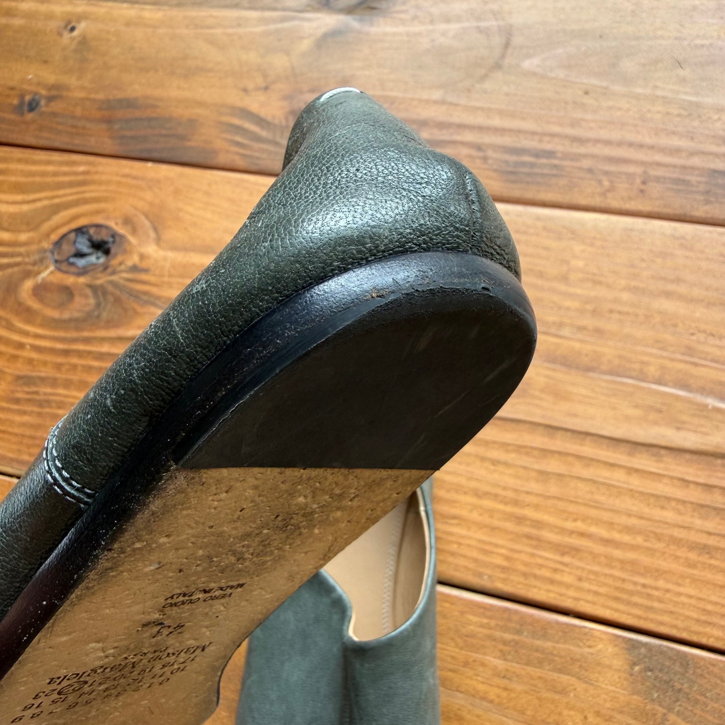 Size 43 - Maison Margiela Tabi Toe Slip-On Loafers 'Green' (Used/No Box)