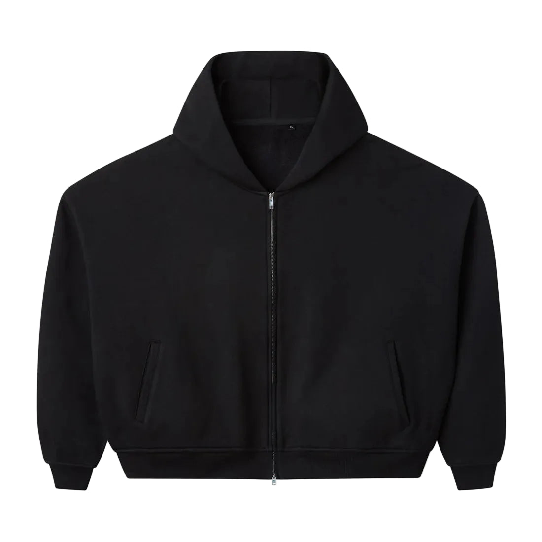 Sudadera con cremallera negra lisa HMDD