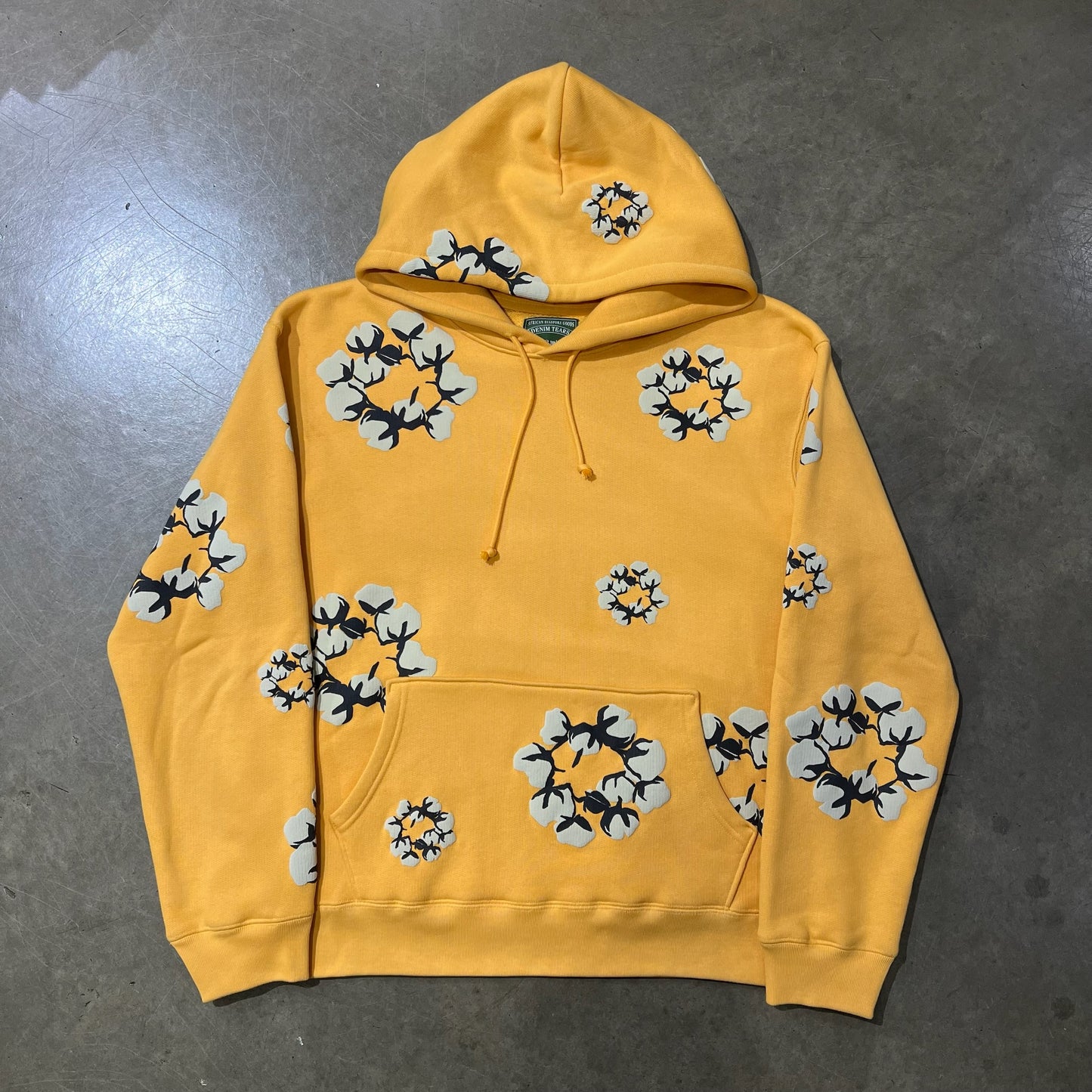 LARGE - Denim Tears x CPFM Cactus Tears Wreath Hoodie Yellow (Used)