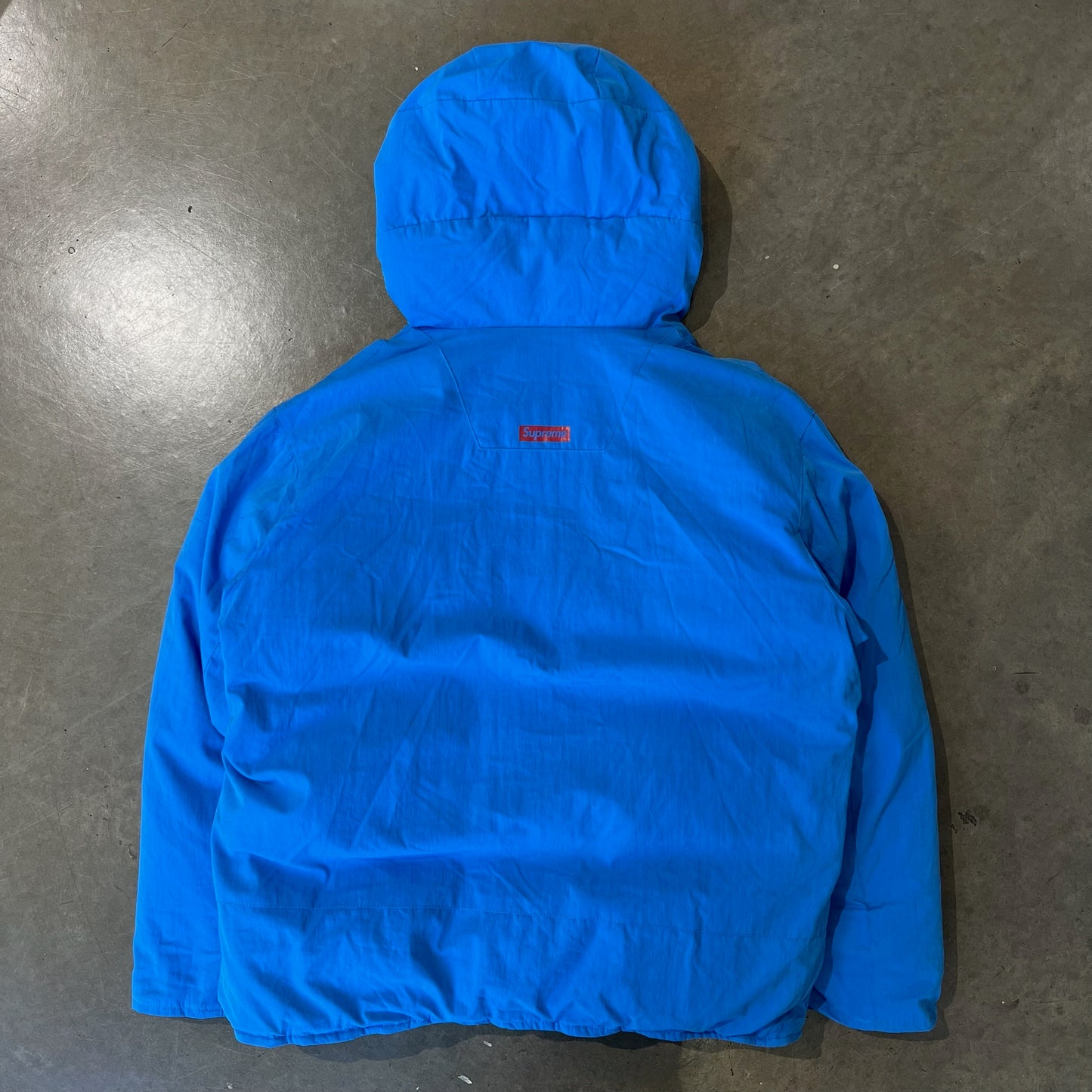 MEDIUM - Supreme Hooded Down Pullover 'Bright Blue' (Used)