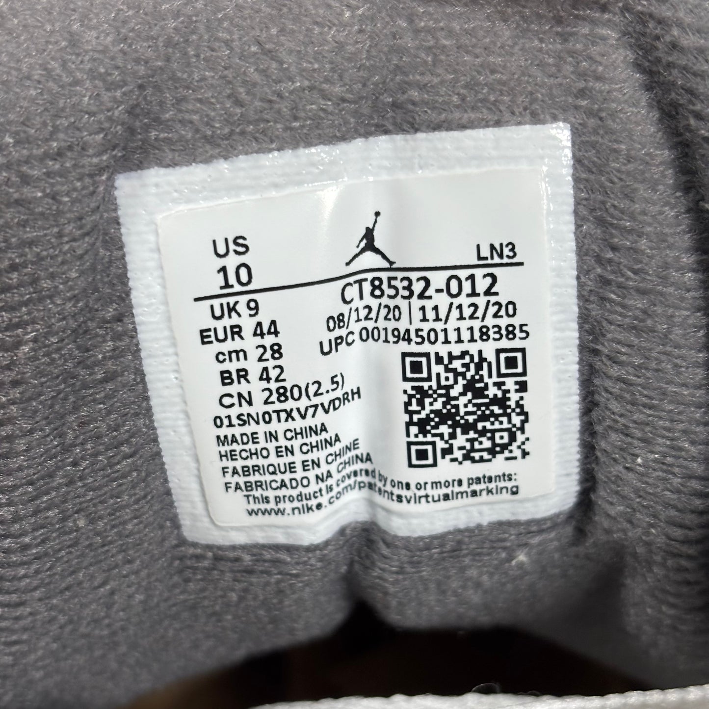 SIZE 10 - Jordan 3 Retro 'Cool Grey' 2021 (Used)