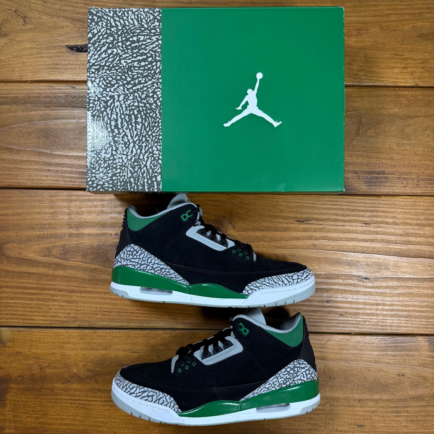 SIZE 12 - Jordan 3 Retro 'Pine Green' (Used)