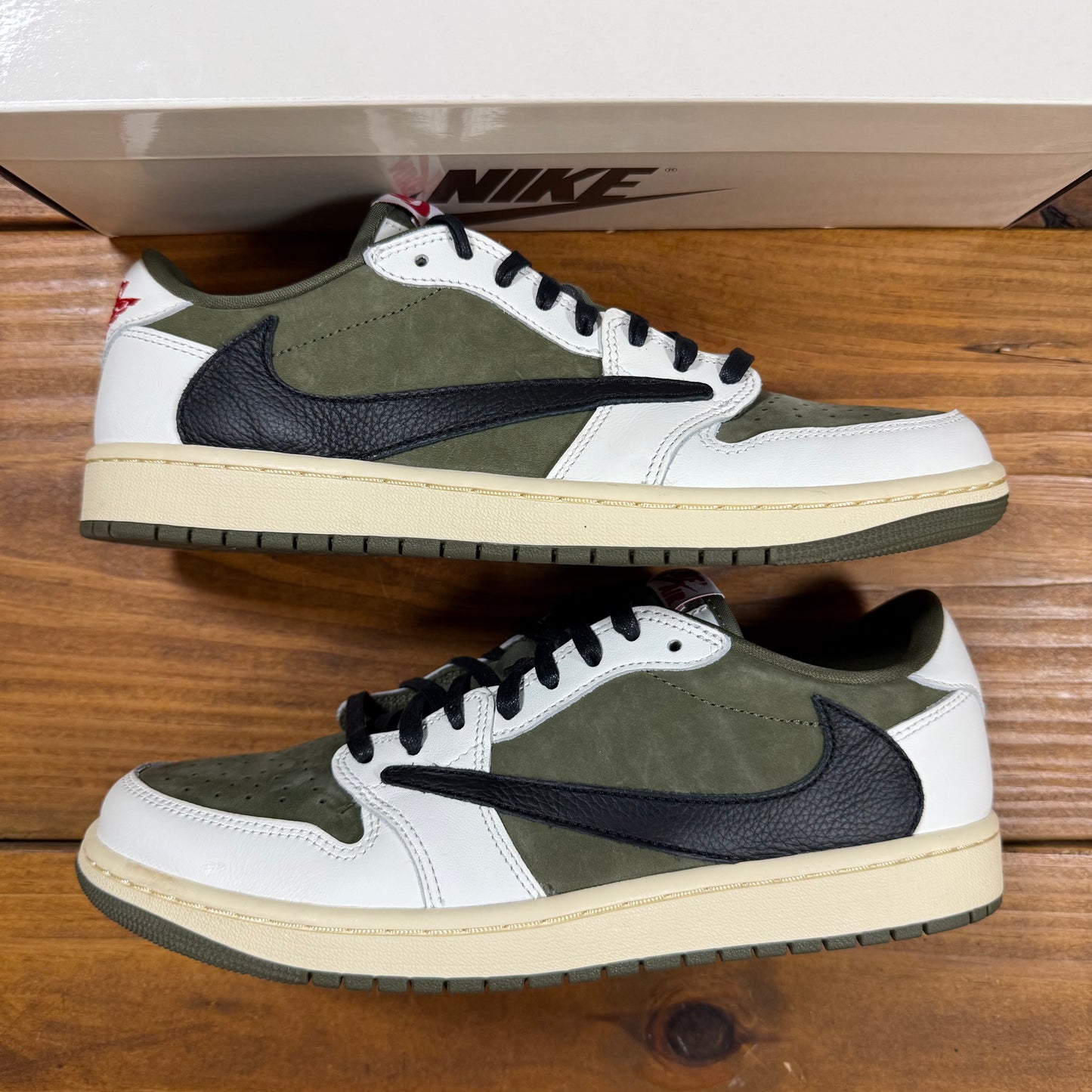 SIZE 10 - Travis Scott x Jordan 1 Low OG SP 'Reverse Olive / Medium Olive' (Used)