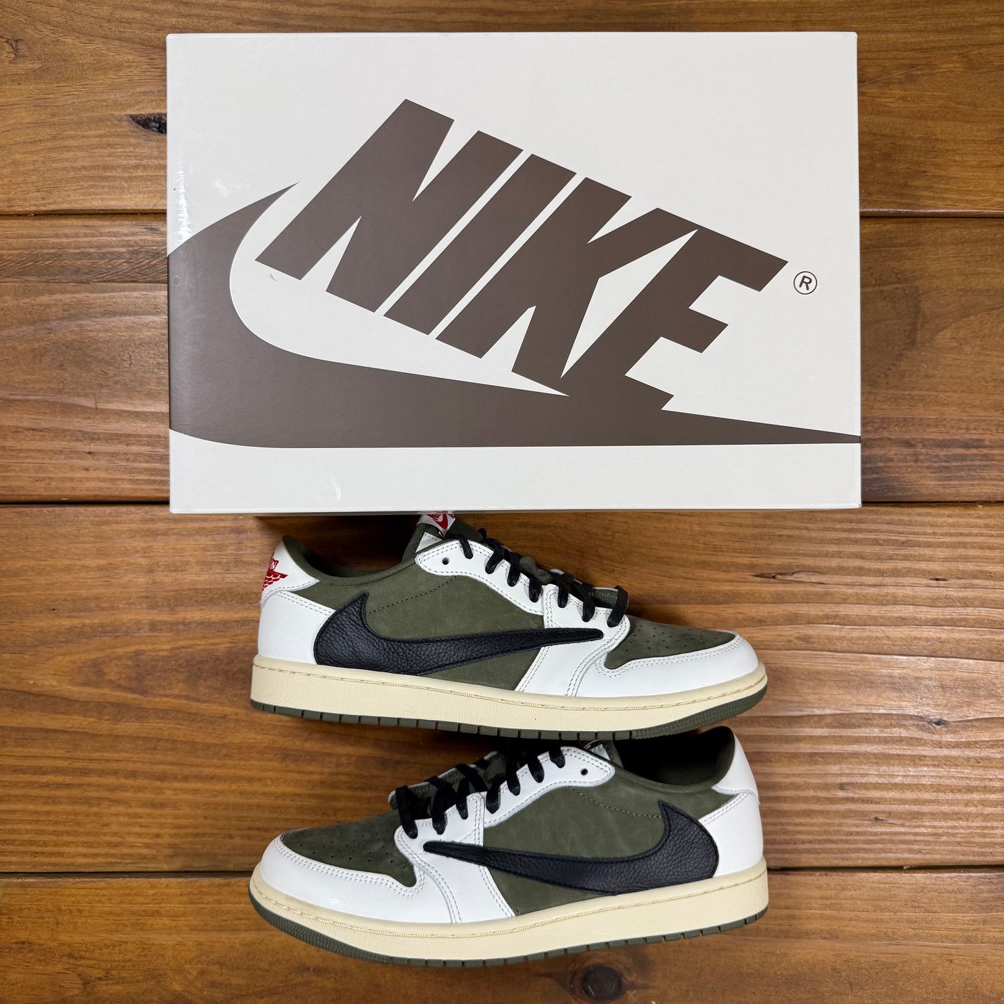 SIZE 10 - Travis Scott x Jordan 1 Low OG SP 'Reverse Olive / Medium Olive' (Used)