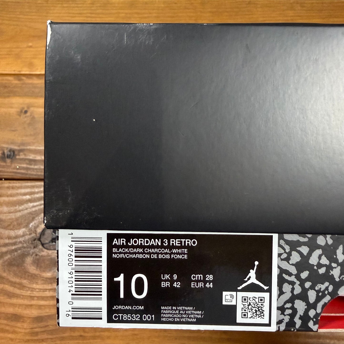 SIZE 10 - Jordan 3 Retro 'Black Cat' 2025 (Used)