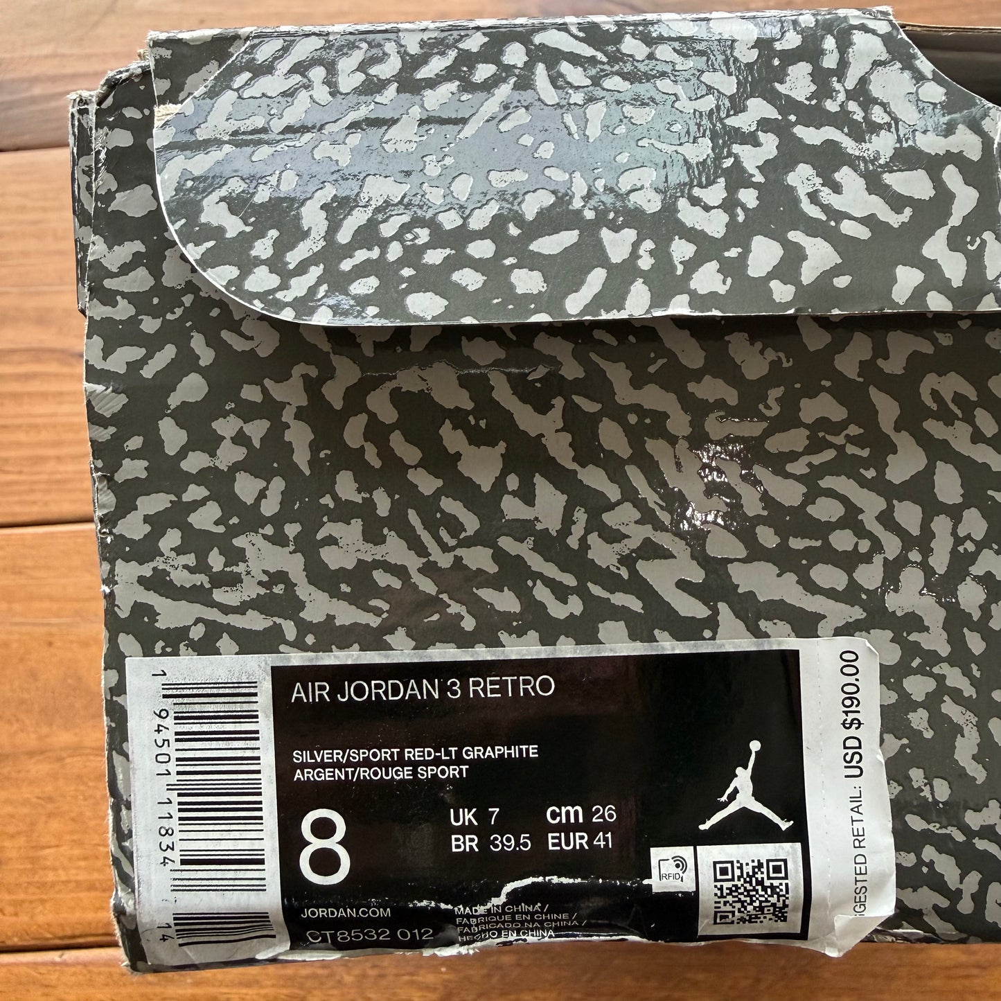 Size 8 - Jordan 3 Retro 'Cool Grey' 2021 (Used)