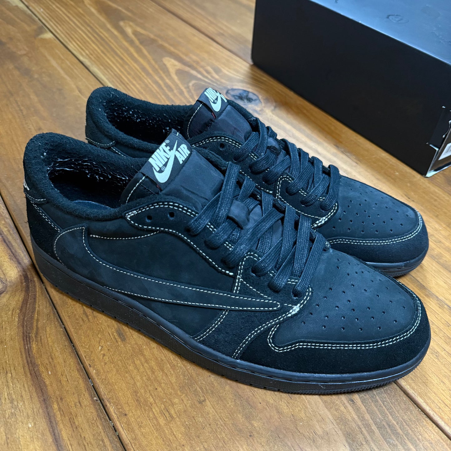 SIZE 13 - Travis Scott x Jordan 1 Retro Low OG SP 'Black Phantom' (Used)