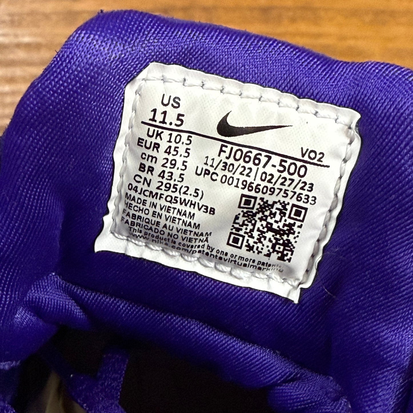SIZE 11.5 - Air Zoom Generation Retro 'Court Purple' (Used)
