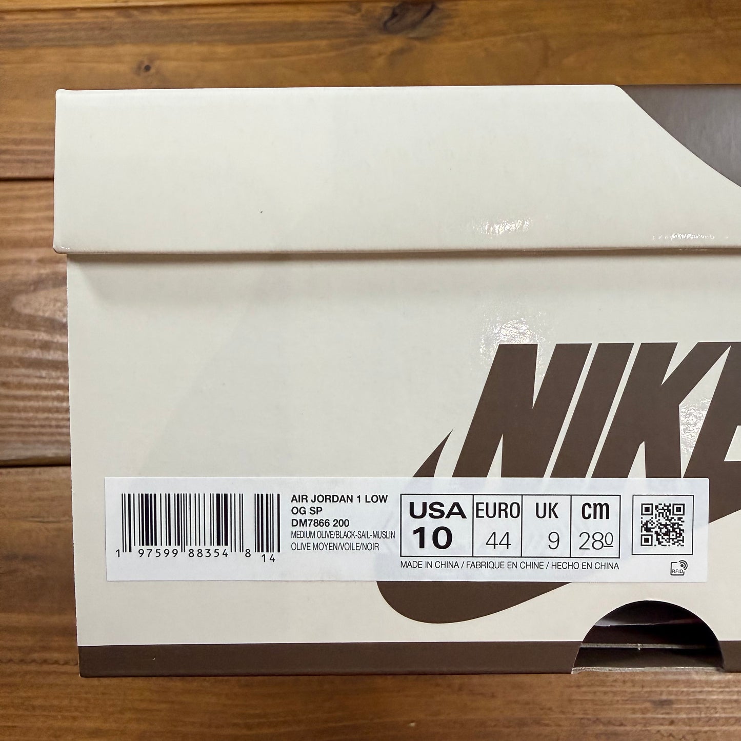 SIZE 10 - Travis Scott x Jordan 1 Low OG SP 'Reverse Olive / Medium Olive' (Used)