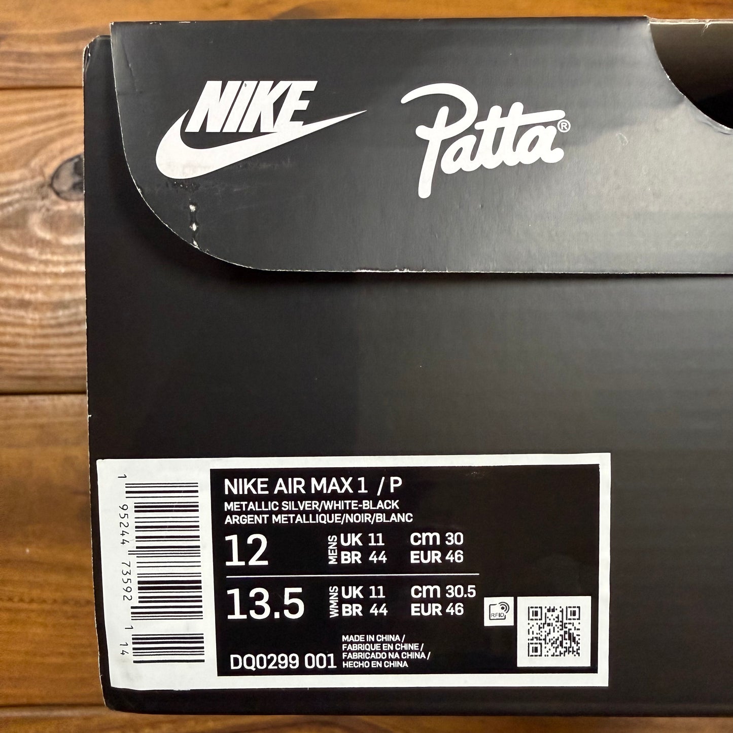 SIZE 12 - Patta x Air Max 1 'Black' (Used)