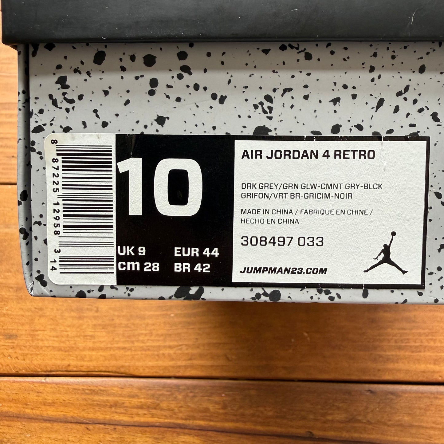 Size 10 - Jordan 4 Retro 'Green Glow' (Used)