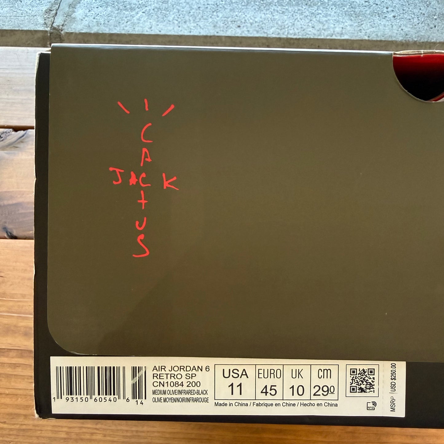 SIZE 11 - Travis Scott x Jordan 6 Retro 'Olive' (Used)