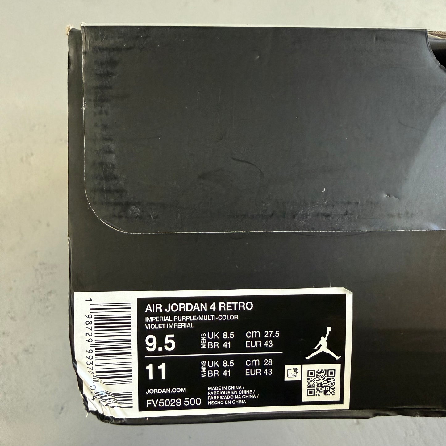 Size 9.5 - Jordan 4 Retro 'Lakers' (Used)