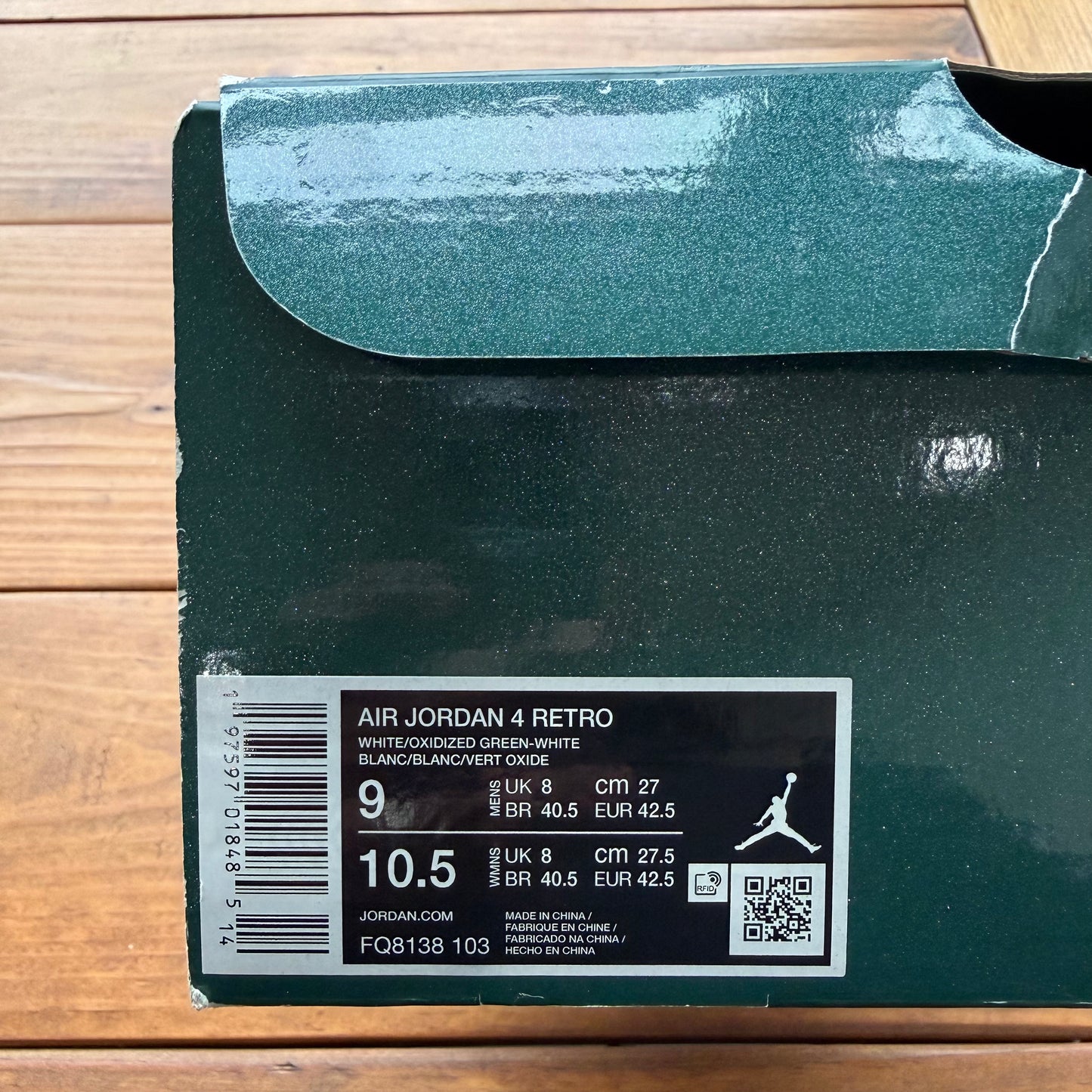 Size 9 - Jordan 4 Retro 'Oxidized Green' (Used)