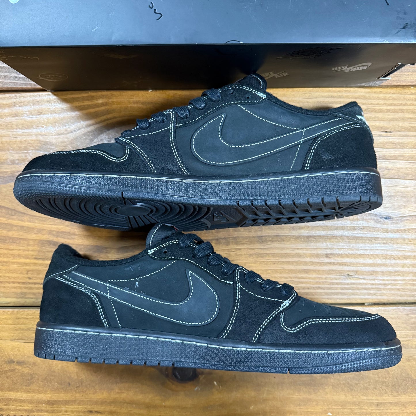SIZE 13 - Travis Scott x Jordan 1 Retro Low OG SP 'Black Phantom' (Used)