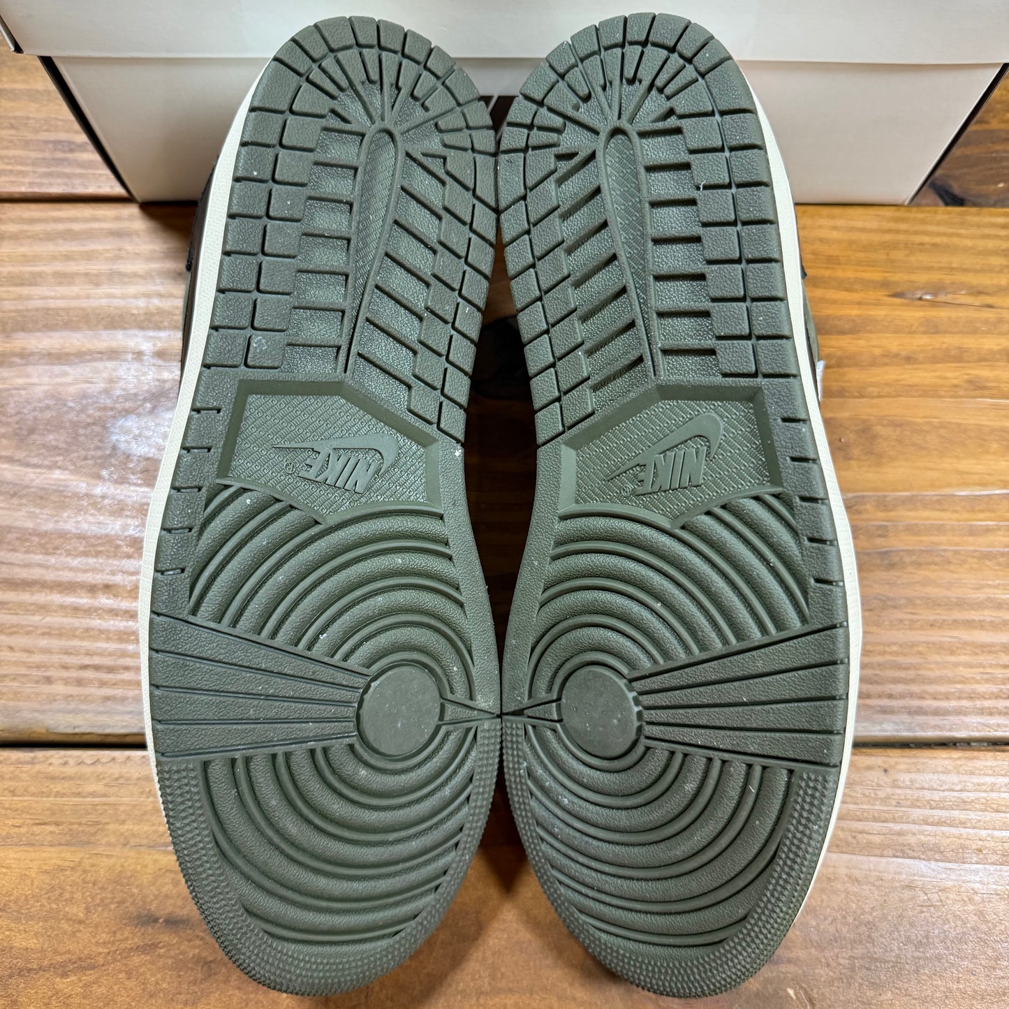 SIZE 10 - Travis Scott x Jordan 1 Low OG SP 'Reverse Olive / Medium Olive' (Used)