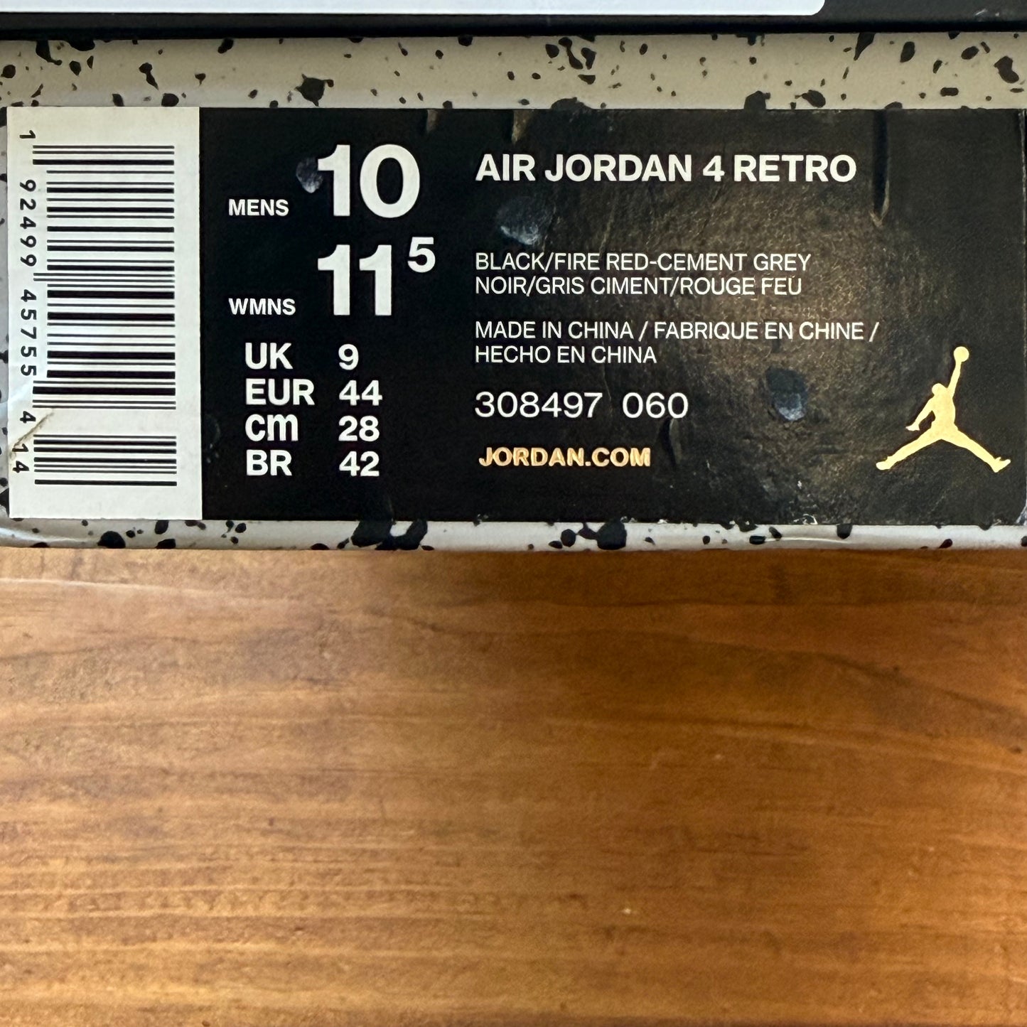 Größe 10 – Jordan 4 Retro OG 'Bred' 2019 (Gebraucht)