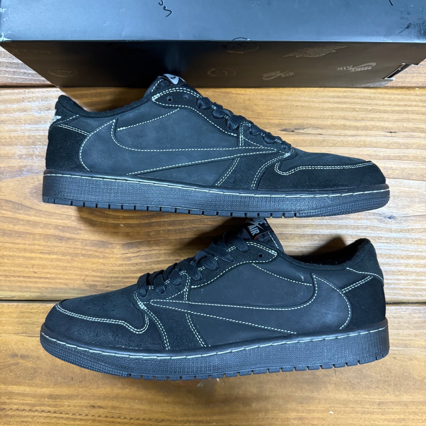 SIZE 13 - Travis Scott x Jordan 1 Retro Low OG SP 'Black Phantom' (Used)