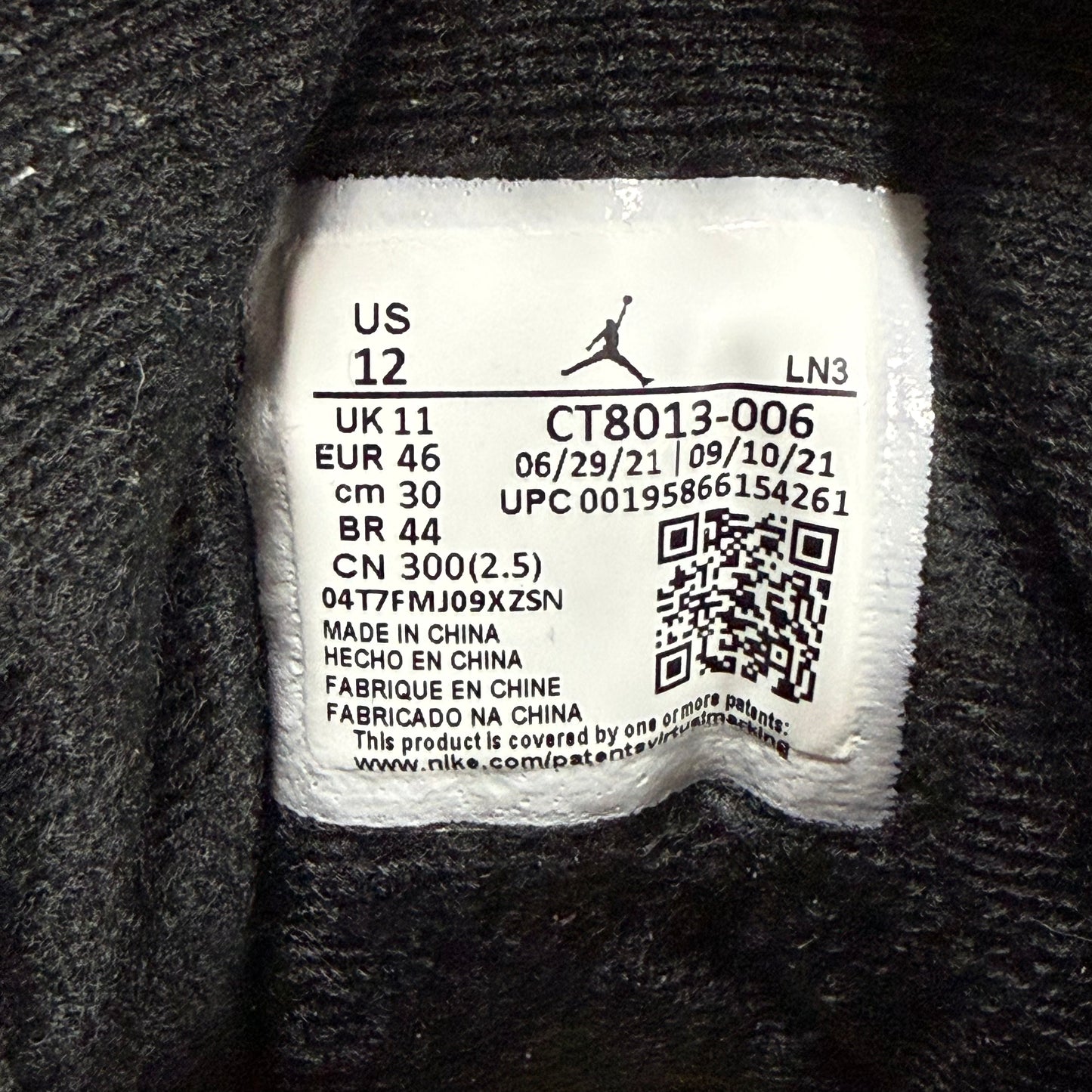 SIZE 12 - Jordan 12 Retro 'Playoff' 2022 (Used)