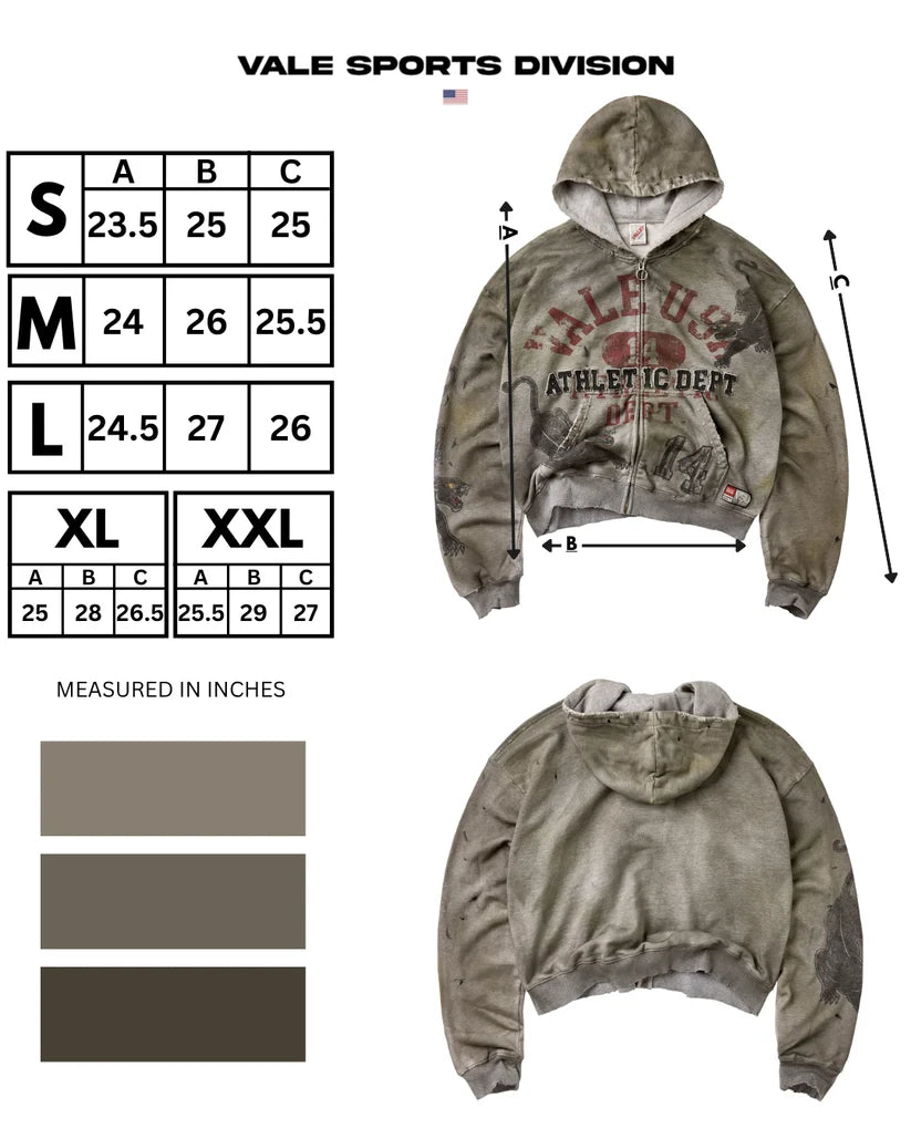XL - Vale Forever Varsity Zip Up