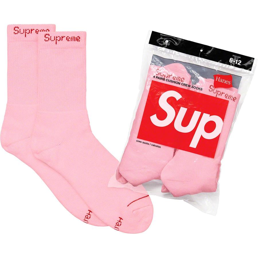 SUPREME HANES CREW SOCKS (4 PACK)