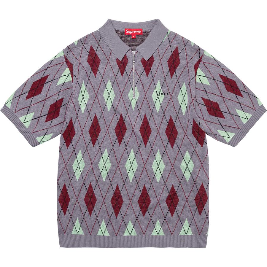 Medium - Supreme Argyle Zip Polo (Grey)