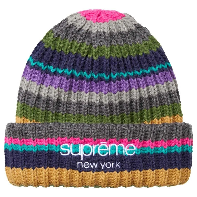 Supreme Classic Logo Chunky Ribbed Beanie 'Multicolor'