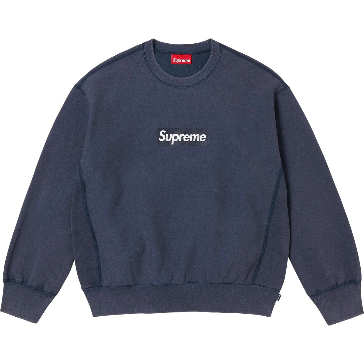 Supreme Washed Box Logo Crewneck - Navy