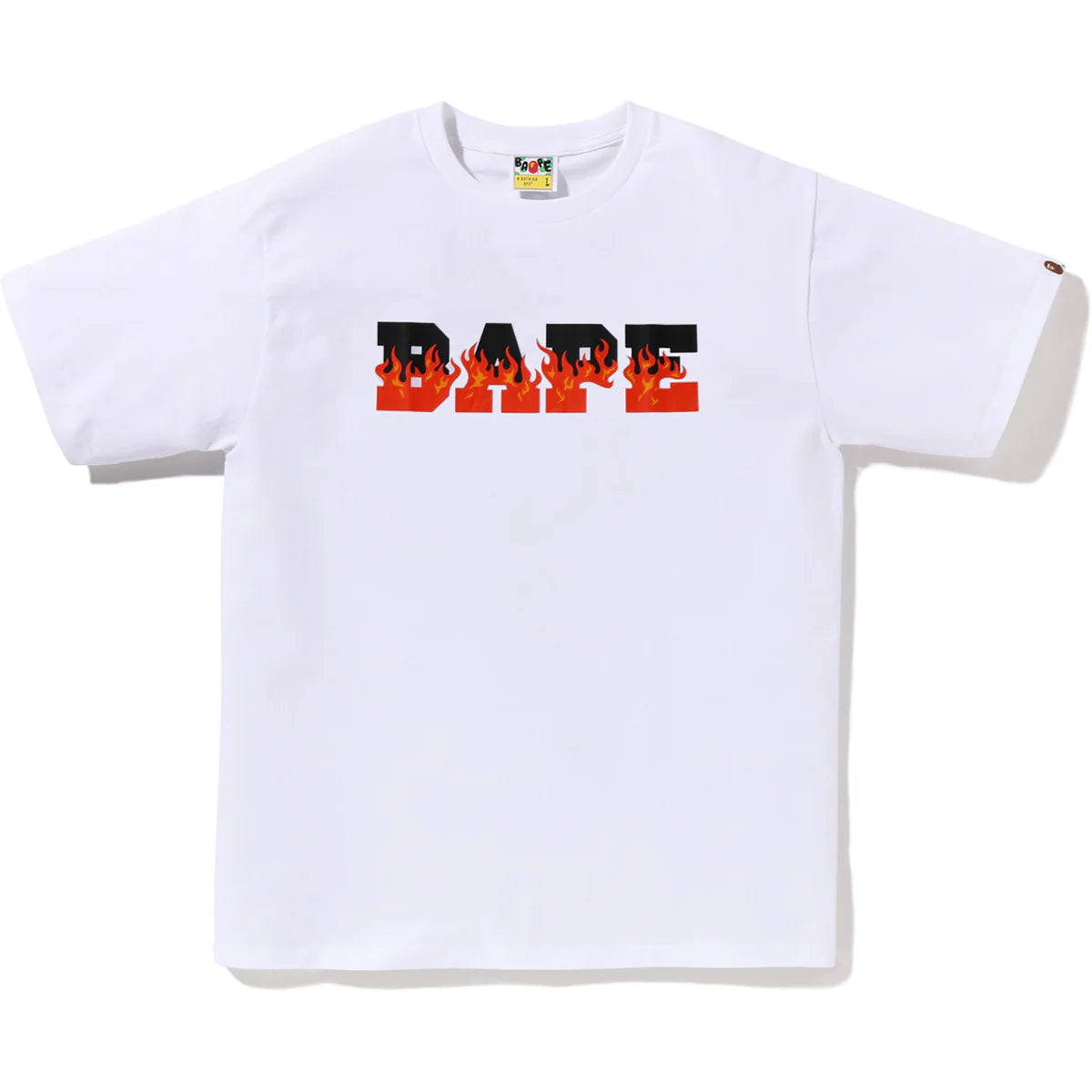 BAPE FLAME LOGO TEE 'WHITE'