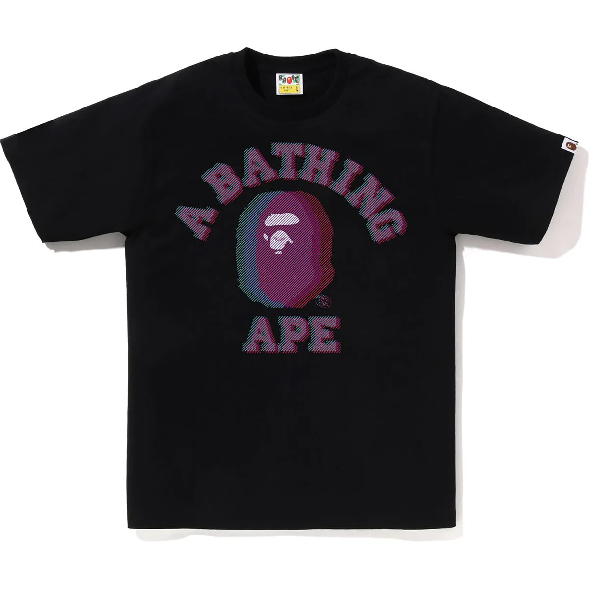 BAPE GLITCH ART COLLEGE TEE 'BLACK'