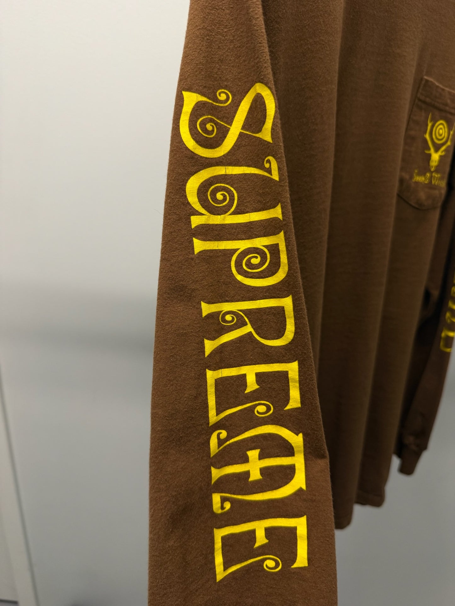 Large - Supreme SOUTH2 WEST8 L/S Pocket Tee 'Brown' (Pre-Owned)