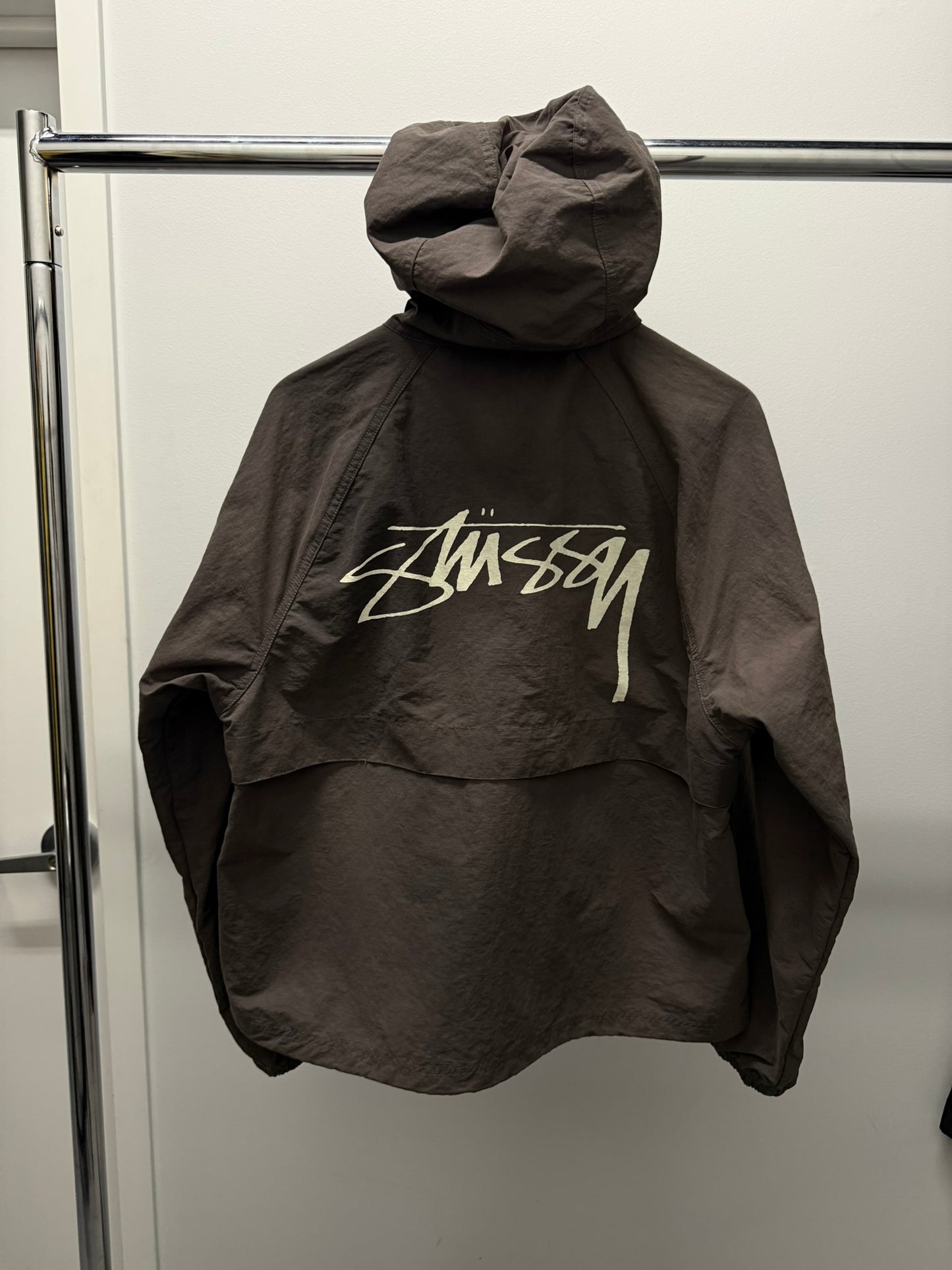 Medium - Stussy Wave Dye Beach Shell Jacket 'Black' (Pre-Owned)
