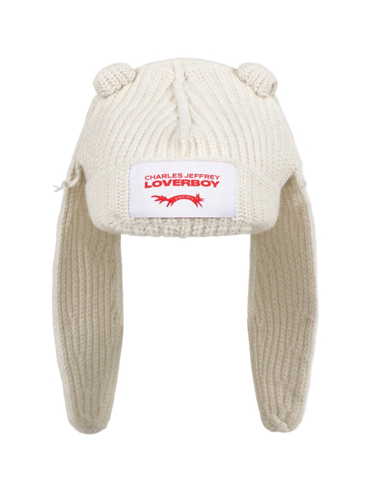 Charles Jeffrey Chunky Rabbit Beanie 'Ecru'