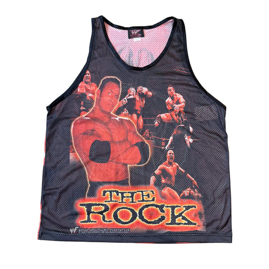 XL – Vintage The Rock Tanktop aus Netzstoff, Jahrgang 1999