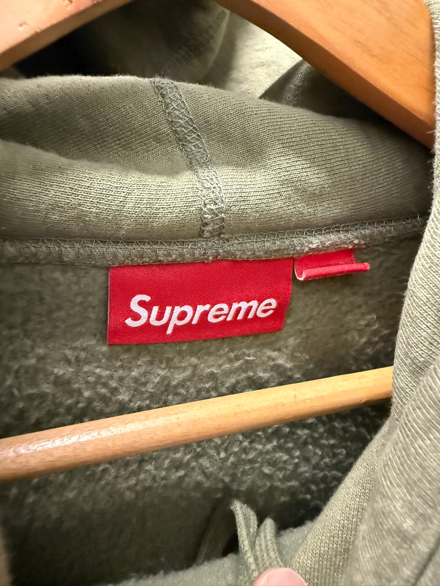 Large - Supreme Box Logo Hooded Sweatshirt - FW25 'Light Olive' (Pre-Owned)