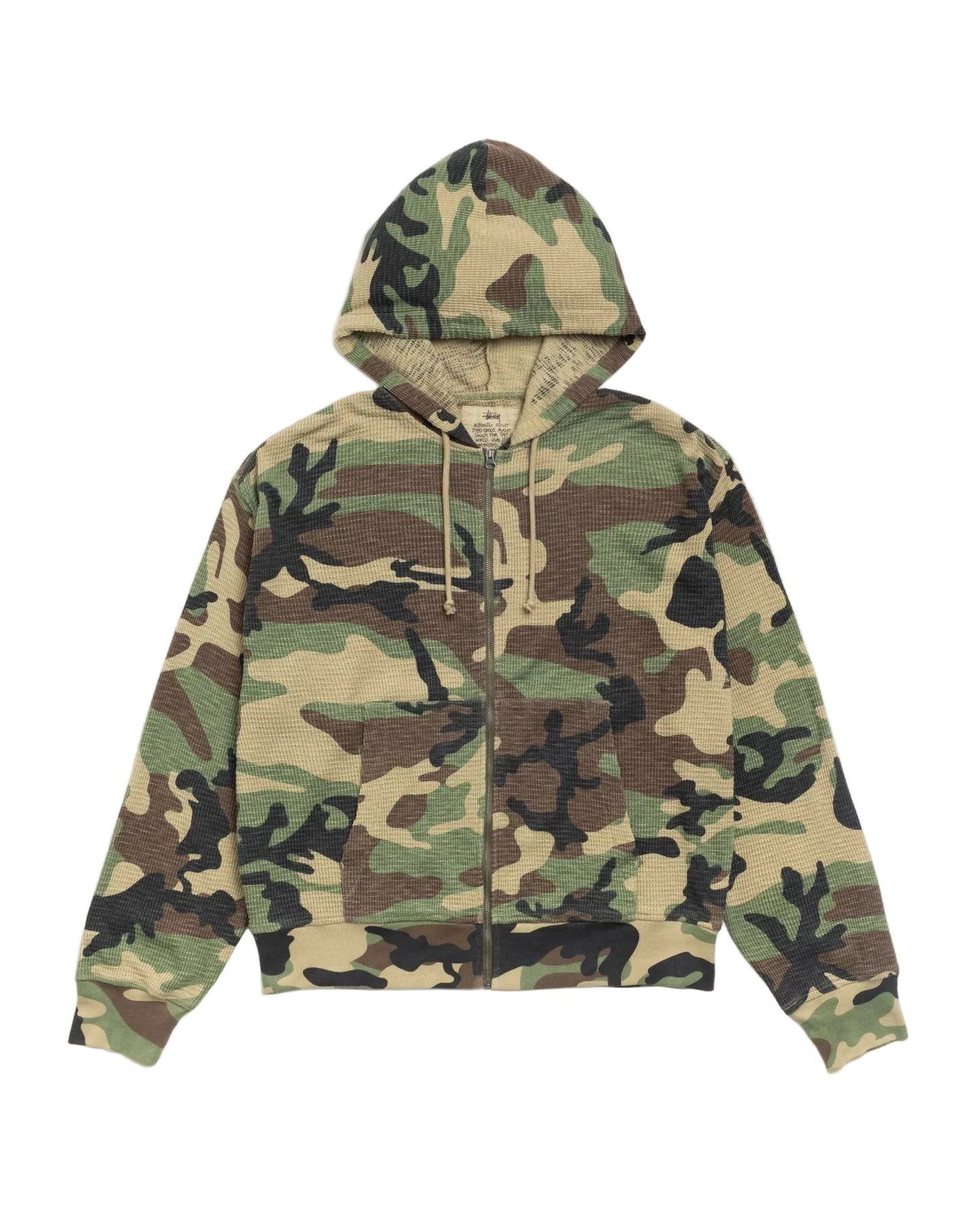 Large - Stussy Lightweight Thermal Hoodie 'Camo'