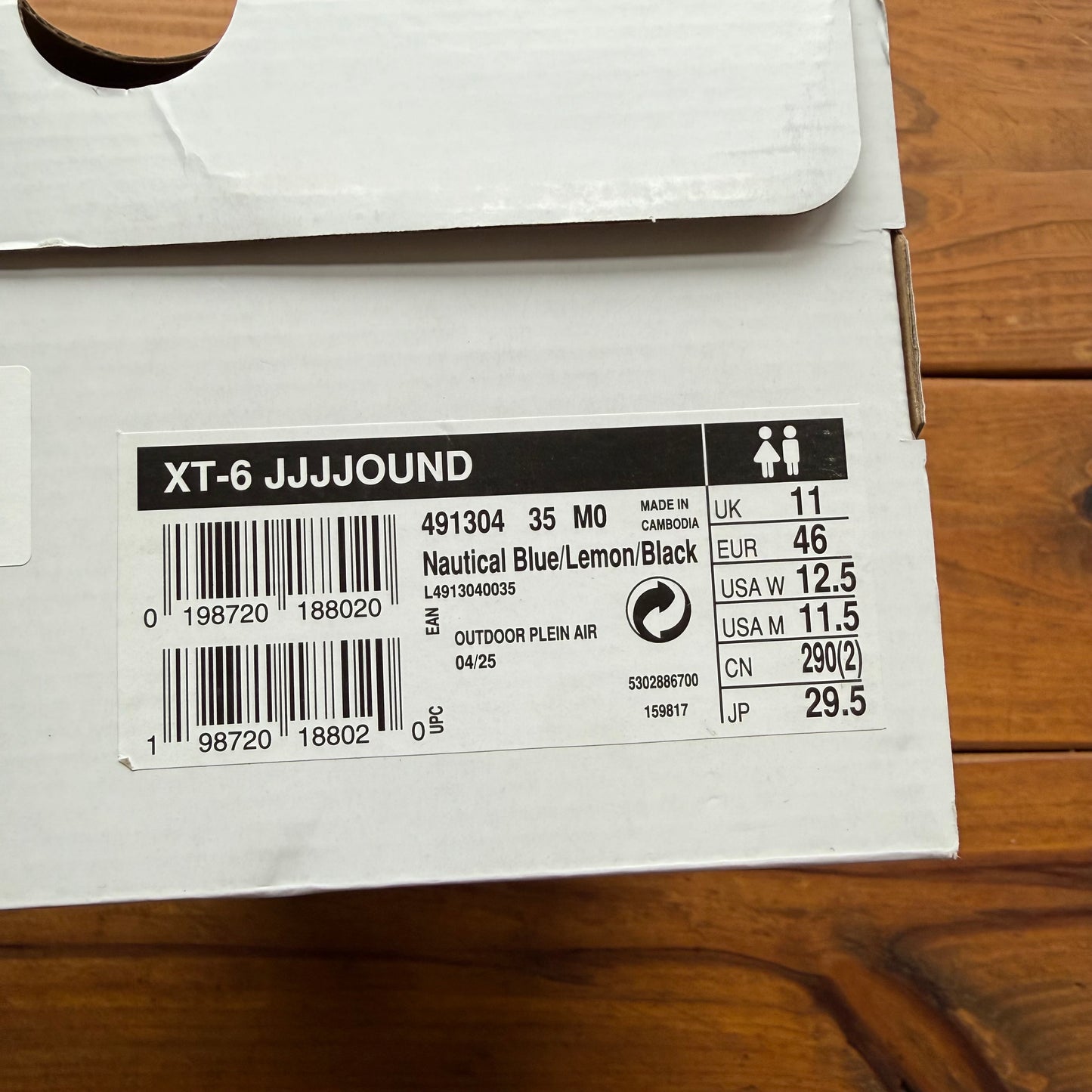 Size 11.5 - JJJJound x XT-6 'Nautical Blue Lemon' (Used)