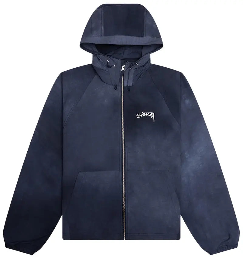 Stussy Beach Shell Wave Dye Zip Hoodie 'Navy'