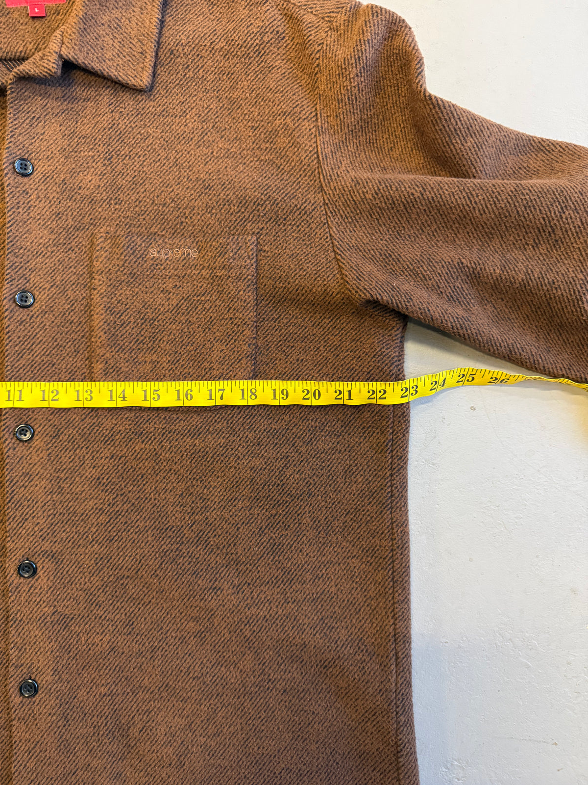 Supreme Brushed Flannel Twill Shirt 'Brown' (Pre-Owned) - Large
